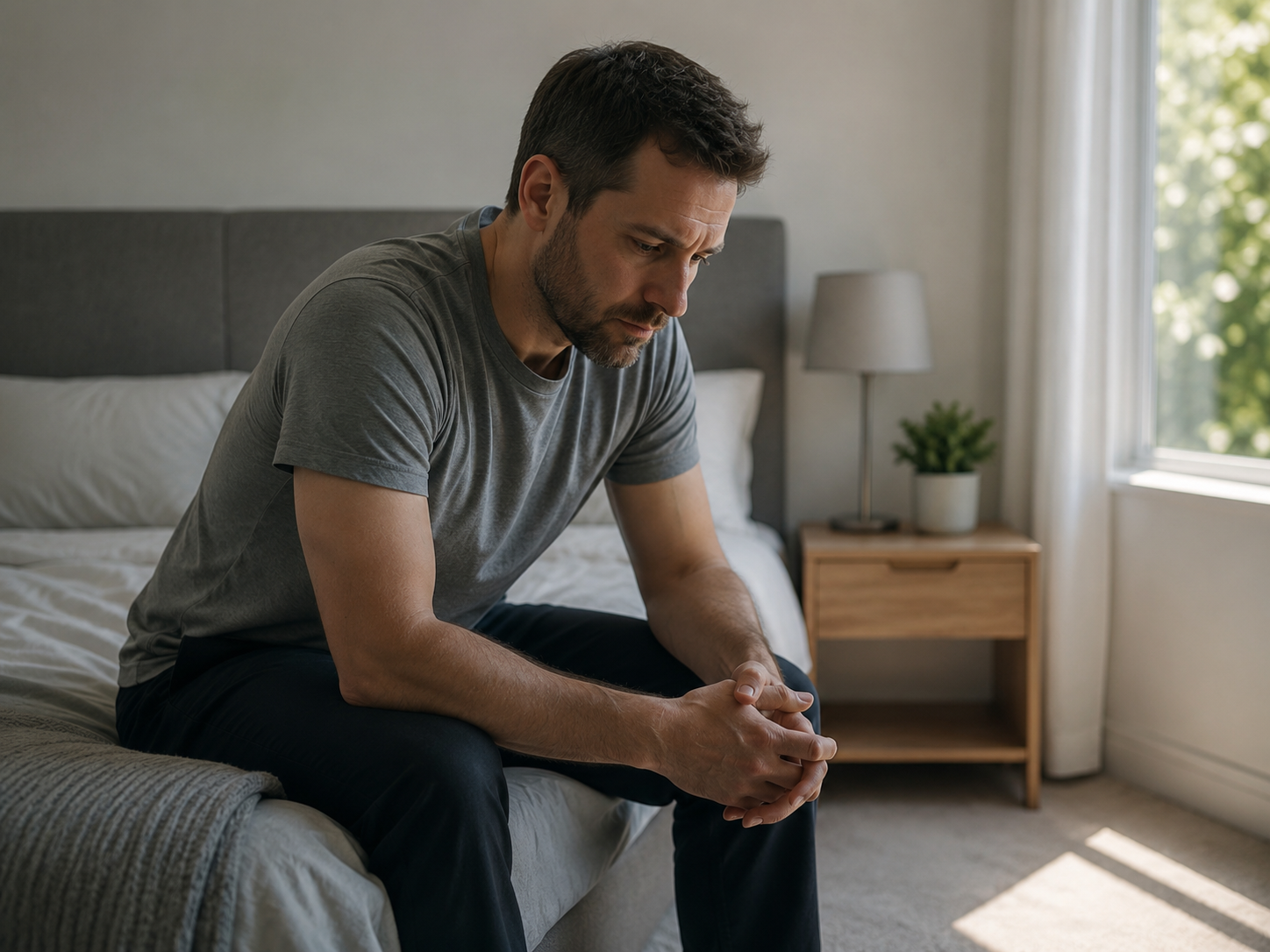 Man experiencing anxiety stress and driving fear after a car accident